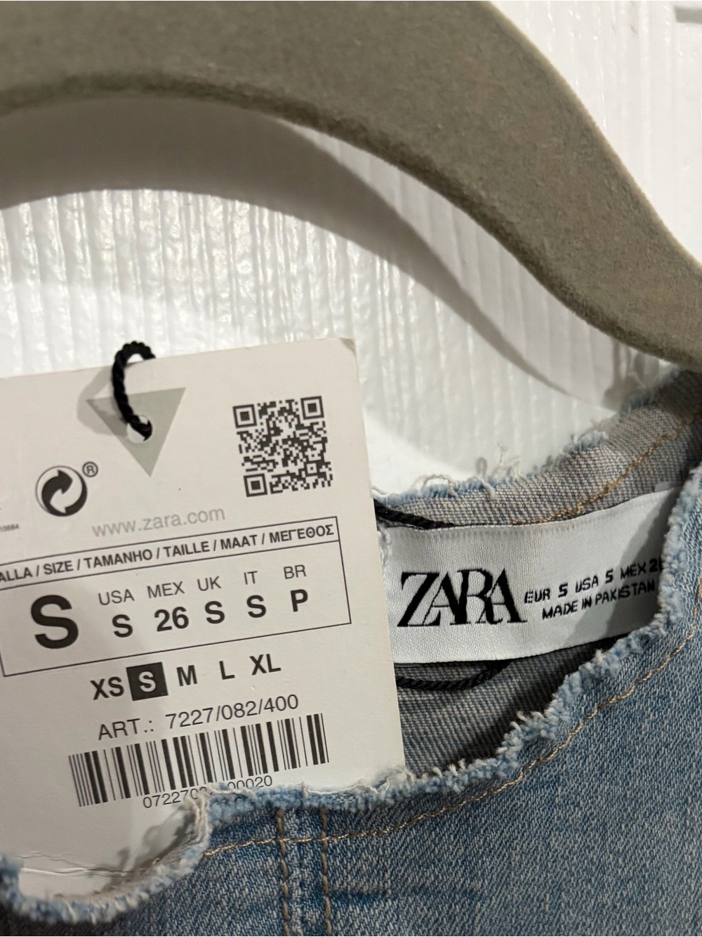 NWT Zara TRF Light Blue Denim Midi Dress with Front Slit - Picture 6 of 10